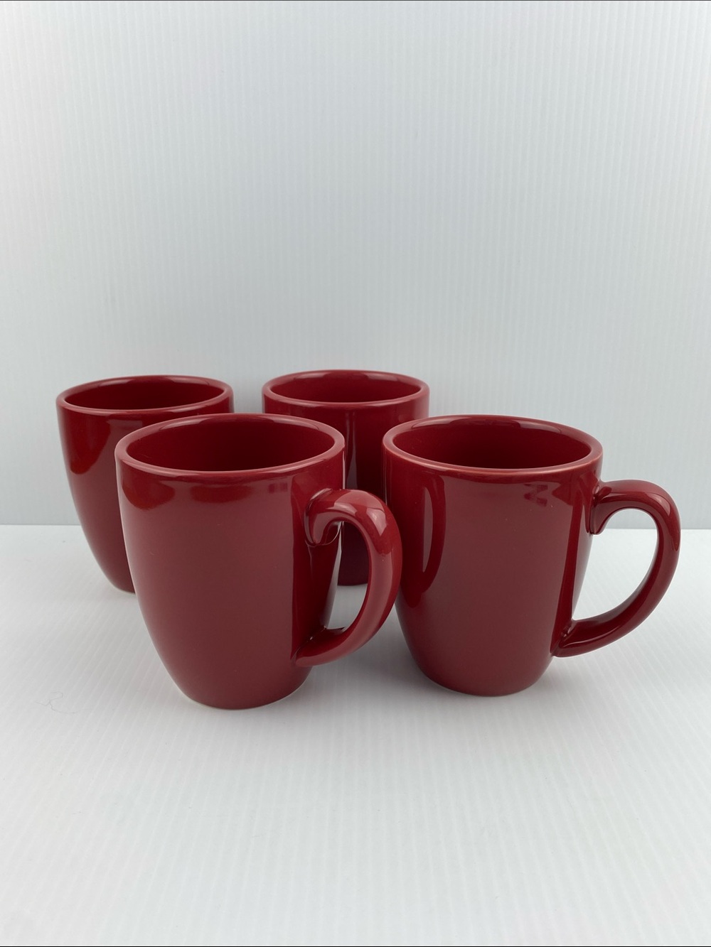 Corelle Coordinates Stoneware Red Mugs Set of 4 Chunky Coffee Cups